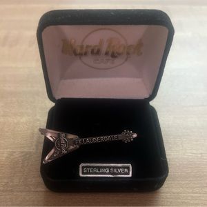 Hard Rock Cafe Sterling Silver Guitar Pin